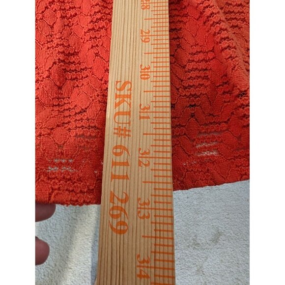 Free People Crochet Dress Womens Size Medium Orange Boho Keyhole Sleeveless - Picture 11 of 11